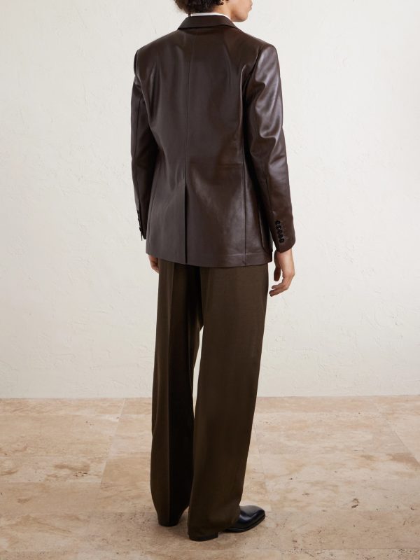 Pleated Wool Wide-Leg Trousers - BK Pleated Wool Wide-Leg Trousers - BK