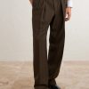 Pleated Wool Wide-Leg Trousers - FR Pleated Wool Wide-Leg Trousers - FR