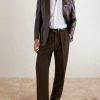 Pleated Wool Wide-Leg Trousers - OU Pleated Wool Wide-Leg Trousers - OU