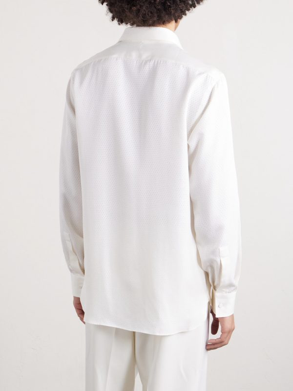 Perforated Silk-Twill Shirt - BK Perforated Silk-Twill Shirt - BK