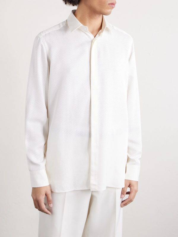 Perforated Silk-Twill Shirt - FR Perforated Silk-Twill Shirt - FR