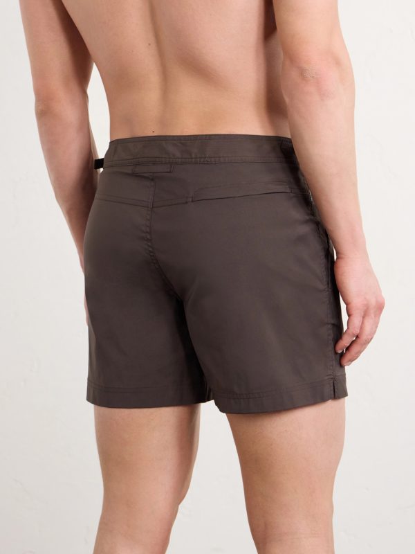 Straight-Leg Mid-Length Swim Shorts - BK