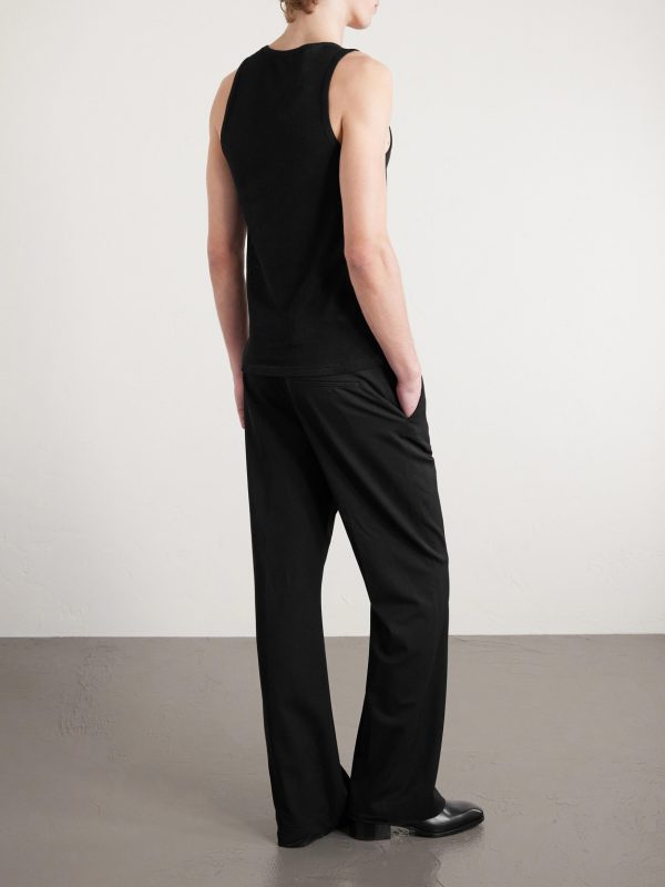 Open-Knit Cotton Tank Top - BK Open-Knit Cotton Tank Top - BK