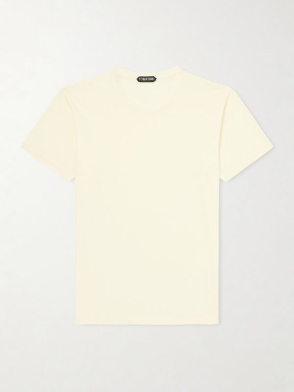 Slim-Fit Logo-Embroidered Cotton and Silk-Blend Jersey T-Shirt