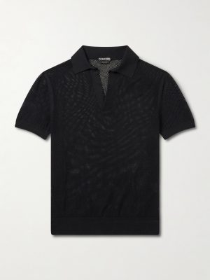 Open-Knit Sea Island Cotton and Silk-Blend Polo Shirt