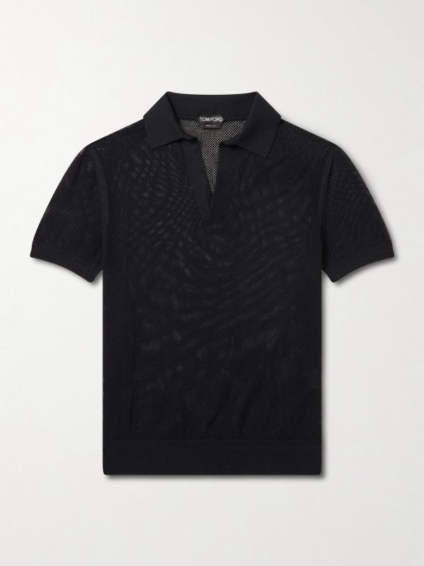 Open-Knit Sea Island Cotton and Silk-Blend Polo Shirt