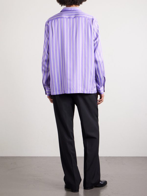 Striped Silk Shirt - BK Striped Silk Shirt - BK
