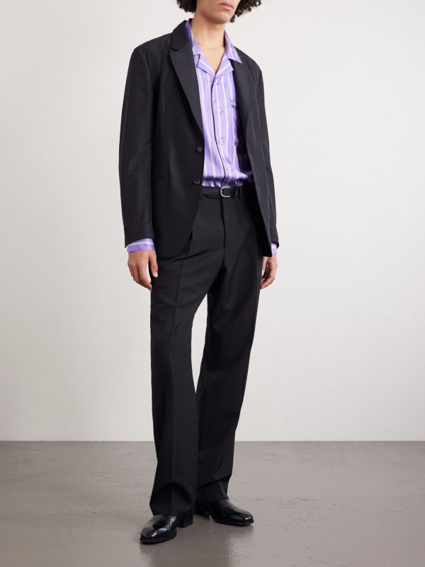 Striped Silk Shirt - OU Striped Silk Shirt - OU