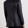 Double-Breasted Silk-Hopsack Blazer - BK