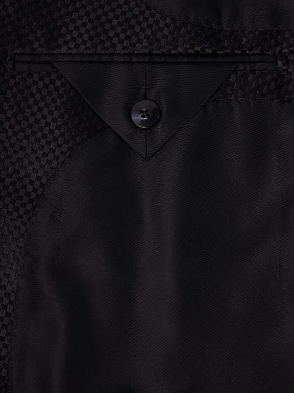 Double-Breasted Silk-Hopsack Blazer - E2