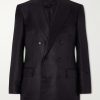 Double-Breasted Silk-Hopsack Blazer