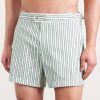 Straight-Leg Short-Length Striped Swim Shorts - FR Straight-Leg Short-Length Striped Swim Shorts - FR