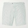 Straight-Leg Short-Length Striped Swim Shorts Straight-Leg Short-Length Striped Swim Shorts