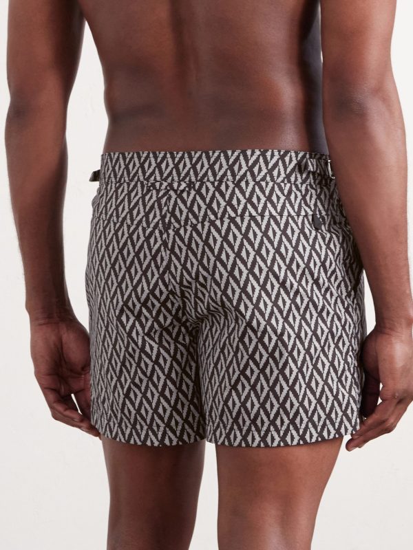 Straight-Leg Short-Length Printed Swim Shorts - BK Straight-Leg Short-Length Printed Swim Shorts - BK