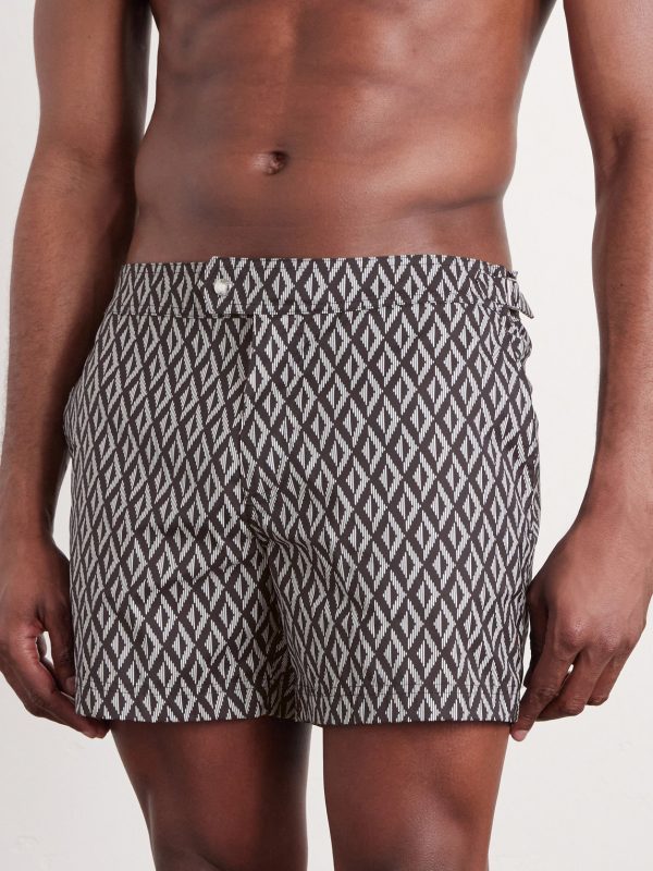 Straight-Leg Short-Length Printed Swim Shorts - FR Straight-Leg Short-Length Printed Swim Shorts - FR