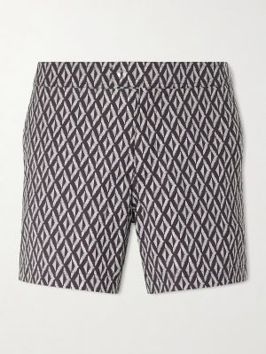 Straight-Leg Short-Length Printed Swim Shorts Straight-Leg Short-Length Printed Swim Shorts