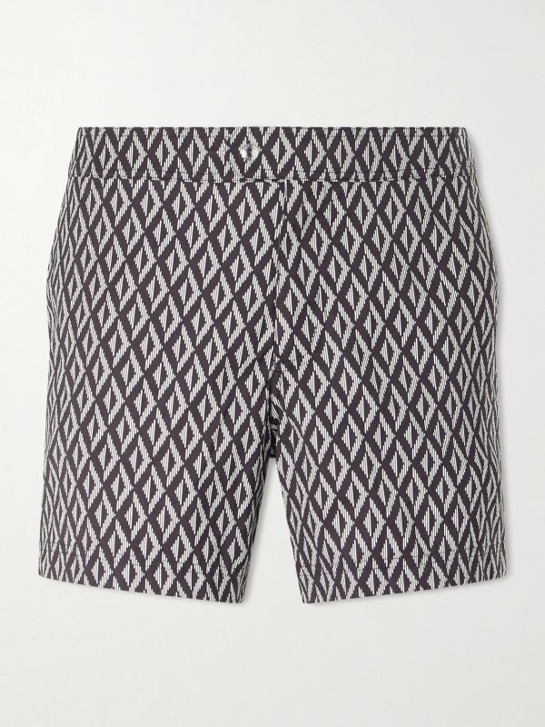 Straight-Leg Short-Length Printed Swim Shorts Straight-Leg Short-Length Printed Swim Shorts