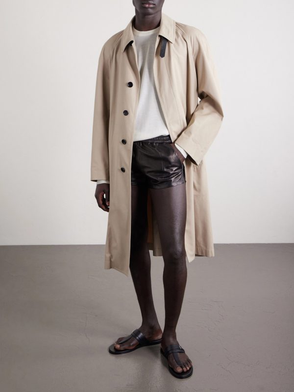Slim-Fit Leather Shorts - OU Slim-Fit Leather Shorts - OU