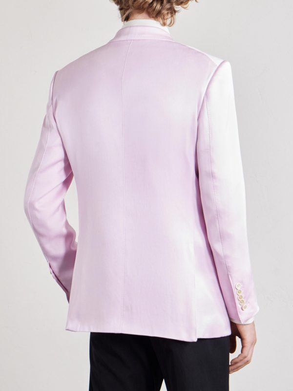 Double-Breasted Silk-Gabardine Blazer - BK Double-Breasted Silk-Gabardine Blazer - BK