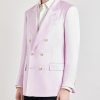 Double-Breasted Silk-Gabardine Blazer - FR Double-Breasted Silk-Gabardine Blazer - FR