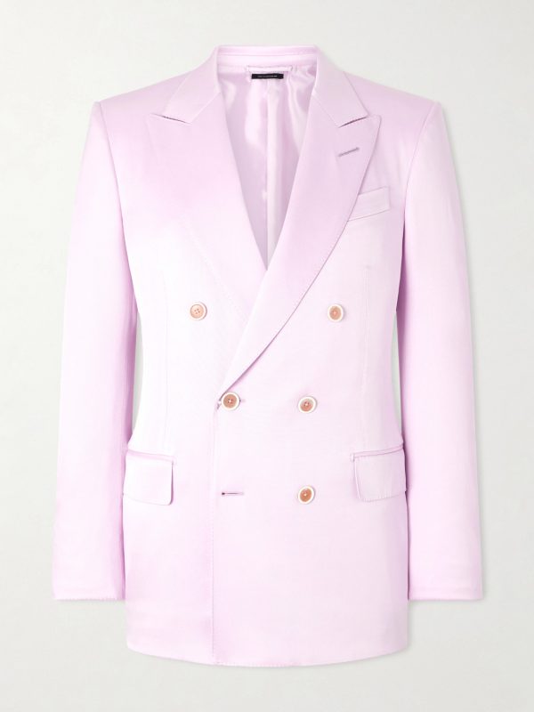 Double-Breasted Silk-Gabardine Blazer Double-Breasted Silk-Gabardine Blazer