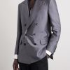 Double-Breasted Silk Blazer - FR Double-Breasted Silk Blazer - FR