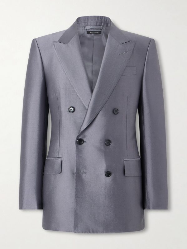 Double-Breasted Silk Blazer Double-Breasted Silk Blazer