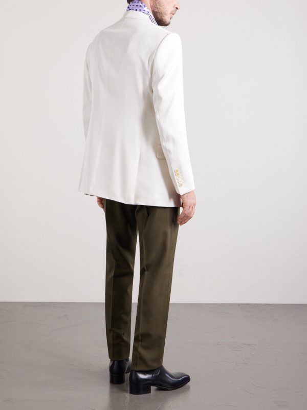 Double-Breasted Silk-Gabardine Blazer - BK Double-Breasted Silk-Gabardine Blazer - BK