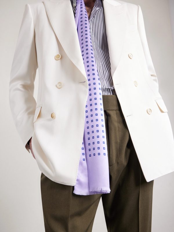 Double-Breasted Silk-Gabardine Blazer - CU Double-Breasted Silk-Gabardine Blazer - CU