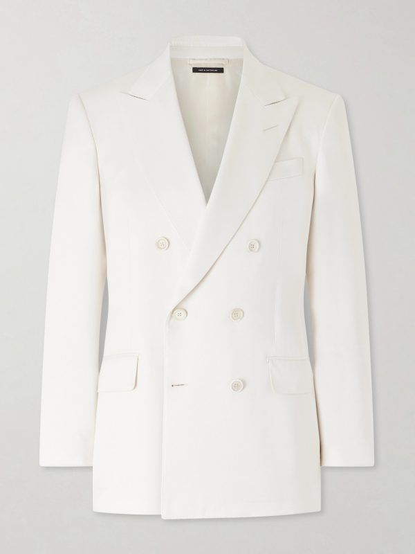 Double-Breasted Silk-Gabardine Blazer Double-Breasted Silk-Gabardine Blazer