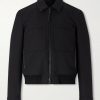 Leather-Trimmed Wool and Silk-Blend Jacket Leather-Trimmed Wool and Silk-Blend Jacket