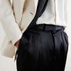 Straight-Leg Pleated Satin Trousers - CU