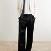 Straight-Leg Pleated Satin Trousers - OU