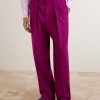 Wide-Leg Wool-Twill Pleated Suit Trousers - FR