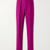 Wide-Leg Wool-Twill Pleated Suit Trousers