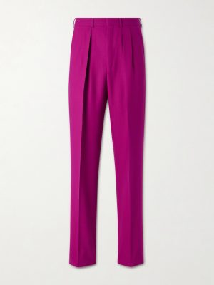 Wide-Leg Wool-Twill Pleated Suit Trousers Wide-Leg Wool-Twill Pleated Suit Trousers