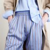 Straight-Leg Striped Silk-Twill Shorts - CU