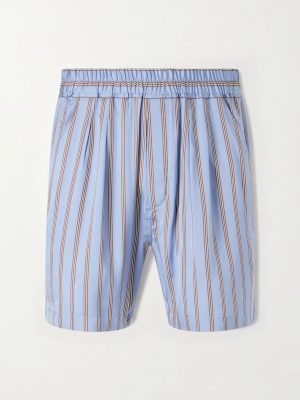Straight-Leg Striped Silk-Twill Shorts Straight-Leg Striped Silk-Twill Shorts