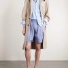 Straight-Leg Striped Silk-Twill Shorts - OU