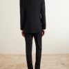 Double-Breasted Pinstriped Wool Suit Jacket - BK Double-Breasted Pinstriped Wool Suit Jacket - BK