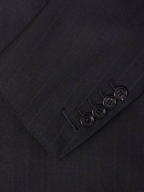 Double-Breasted Pinstriped Wool Suit Jacket - CU Double-Breasted Pinstriped Wool Suit Jacket - CU