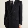 Double-Breasted Pinstriped Wool Suit Jacket - FR Double-Breasted Pinstriped Wool Suit Jacket - FR