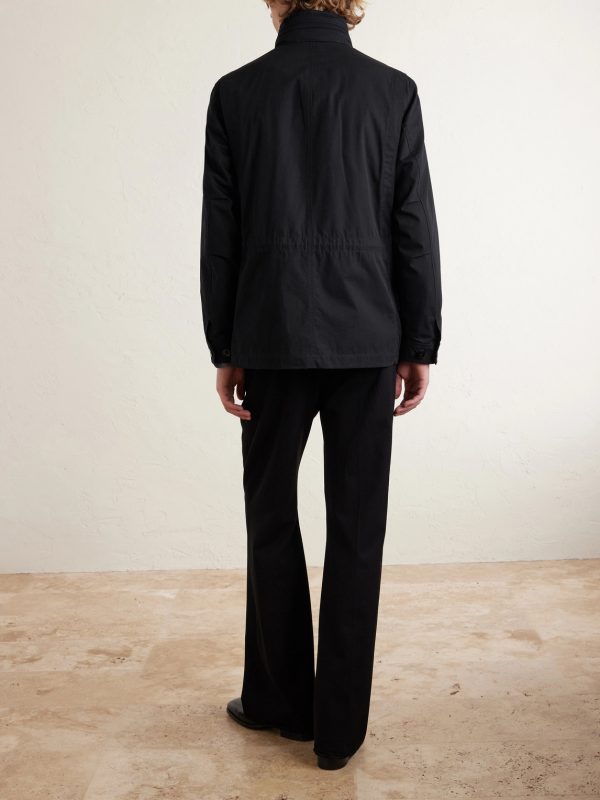 Cotton and Silk-Blend Hooded Field Jacket - BK Cotton and Silk-Blend Hooded Field Jacket - BK