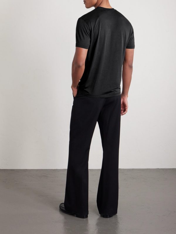 Lyocell and Cotton-Blend T-Shirt - BK Lyocell and Cotton-Blend T-Shirt - BK