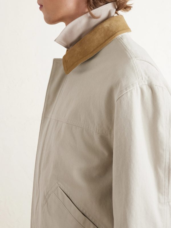 Suede-Trimmed Cotton-Canvas Field Jacket - CU