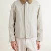 Suede-Trimmed Cotton-Canvas Field Jacket - FR