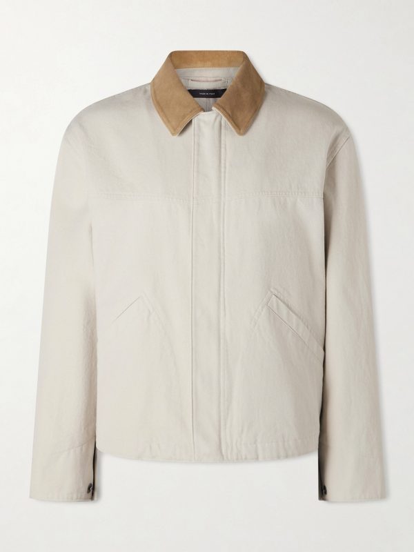 Suede-Trimmed Cotton-Canvas Field Jacket