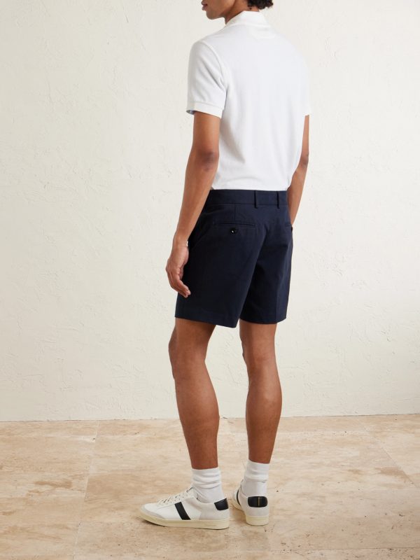 Straight-Leg Brushed Cotton-Drill Shorts - BK Straight-Leg Brushed Cotton-Drill Shorts - BK
