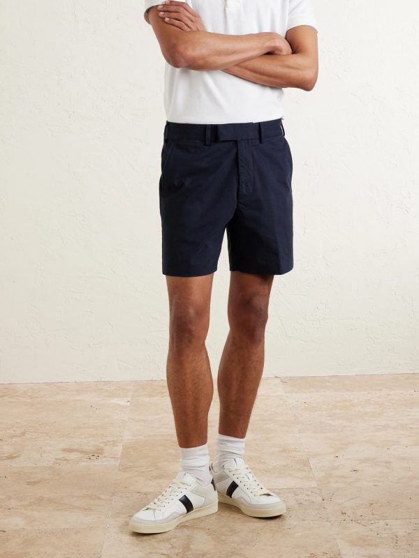 Straight-Leg Brushed Cotton-Drill Shorts - FR Straight-Leg Brushed Cotton-Drill Shorts - FR