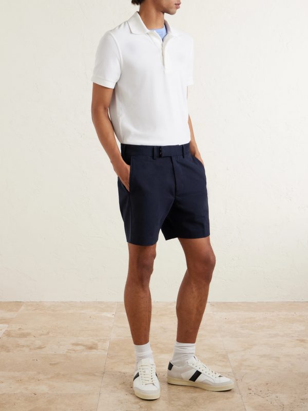 Straight-Leg Brushed Cotton-Drill Shorts - OU Straight-Leg Brushed Cotton-Drill Shorts - OU